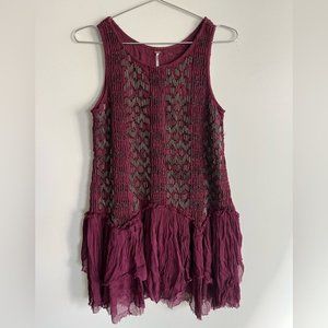 Free People Showroom Geo Drop Waist Beaded  Boho Dress